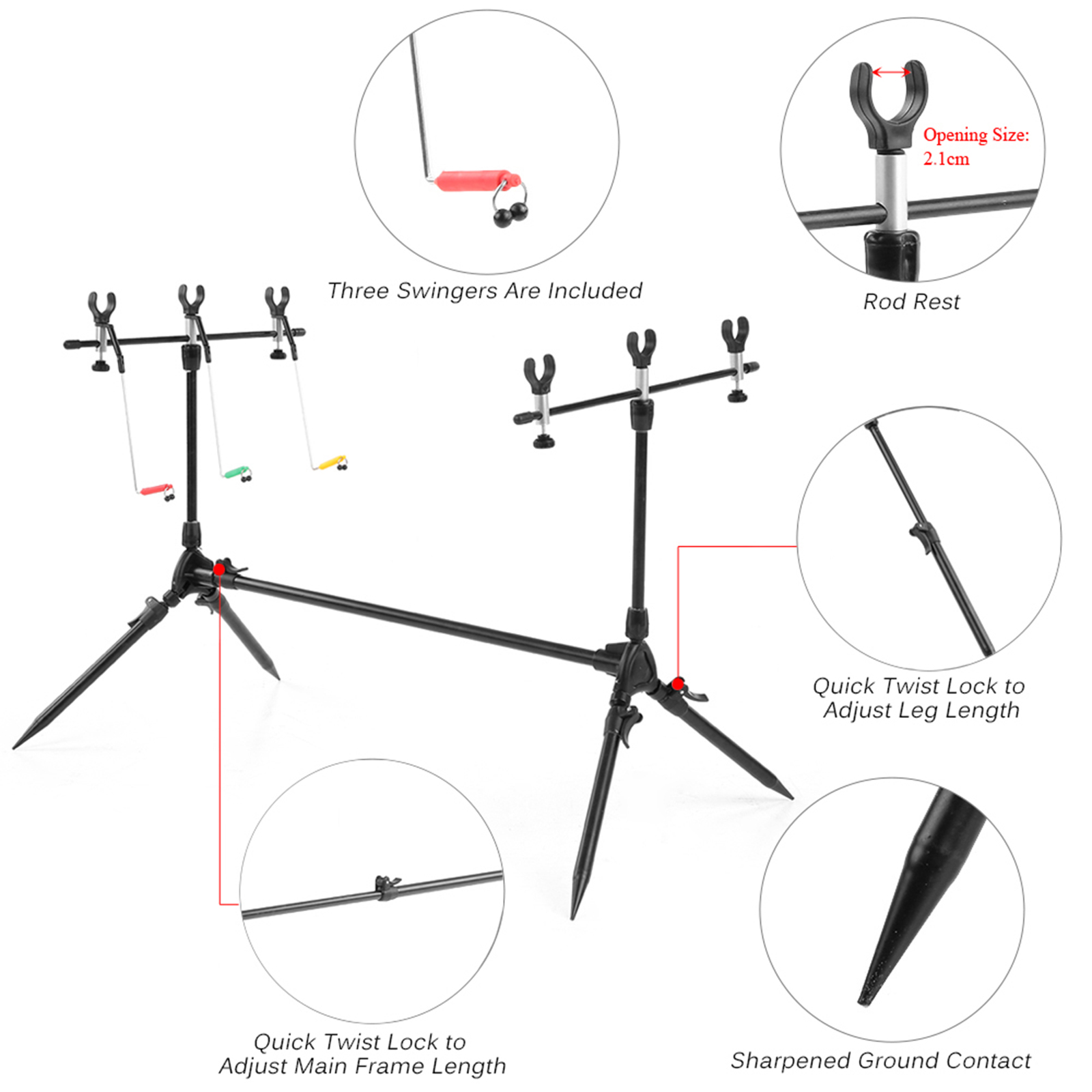 Lixada 3-in-1 Fishing Rod Pod  - Bite Indicator review and price